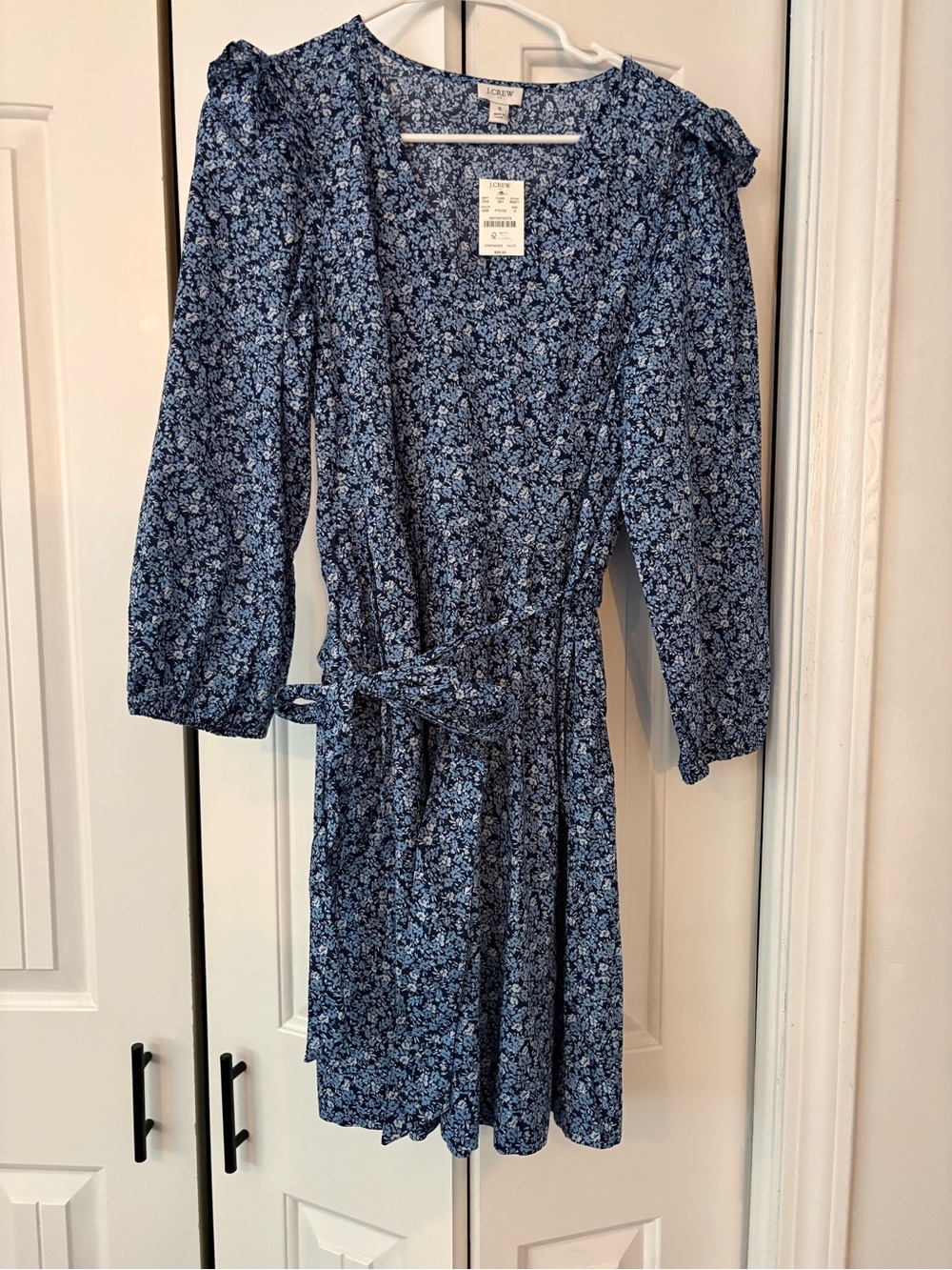 Jcrew Joie Blue Floral Wrap Dress - Blue Floral Print NWT